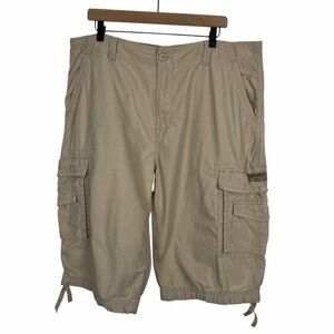 UNIONBAY Mens Cordova Messenger Cargo Shorts Khaki Tan Sand Size 40 Skate Grunge